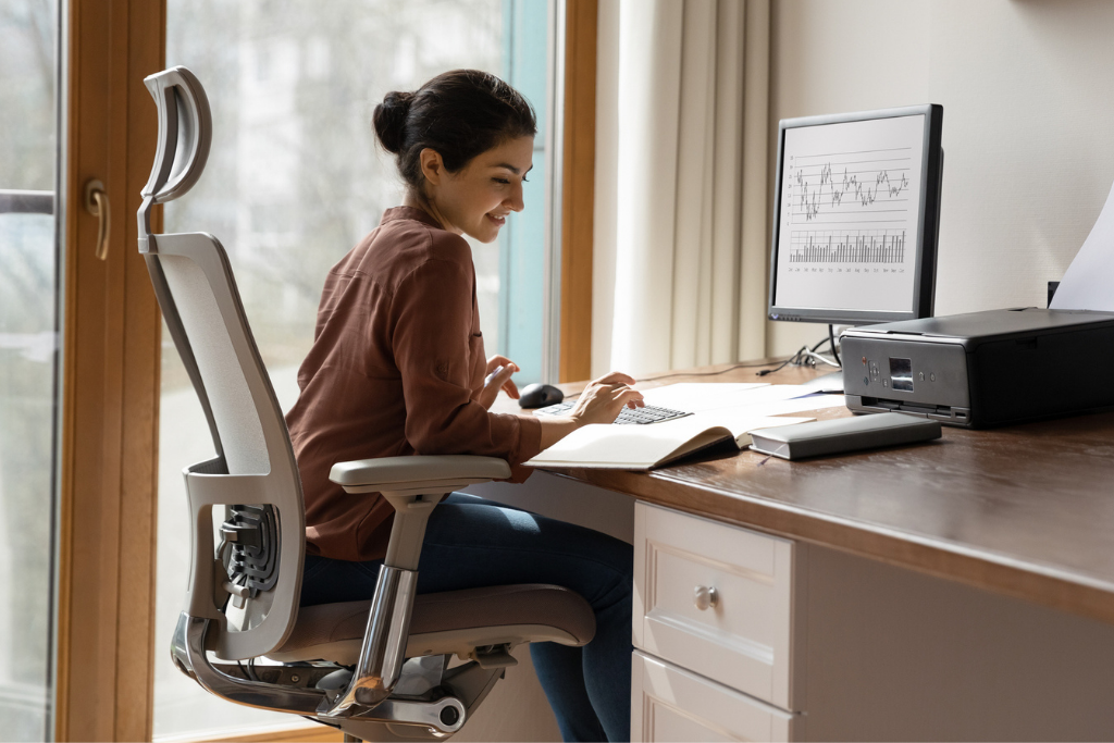 Ergonomic office chair in home office