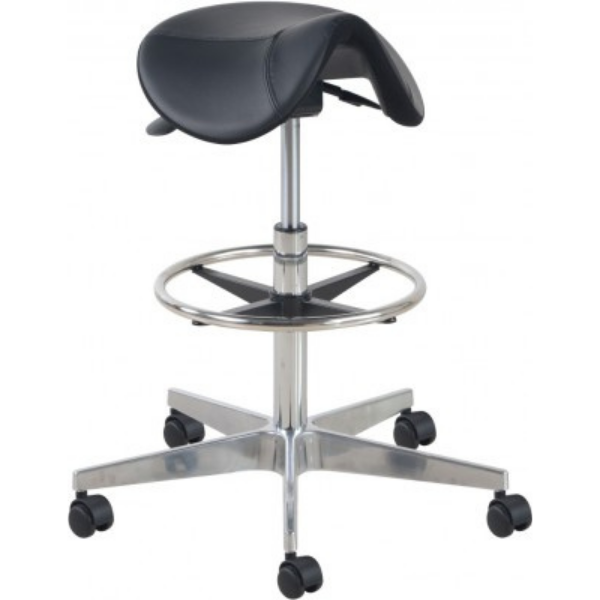 Matera saddle stool large aluminium base