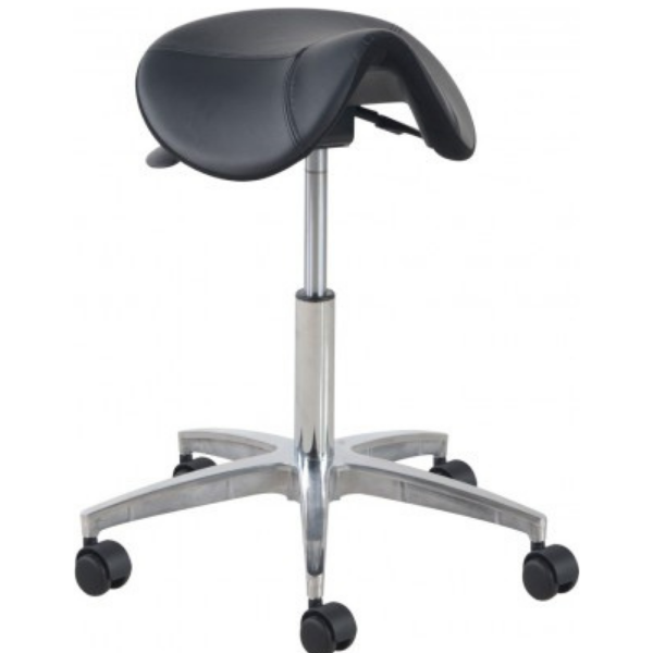 Matera saddle stool medium aluminium base