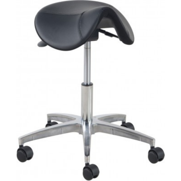 Matera saddle stool small aluminium base