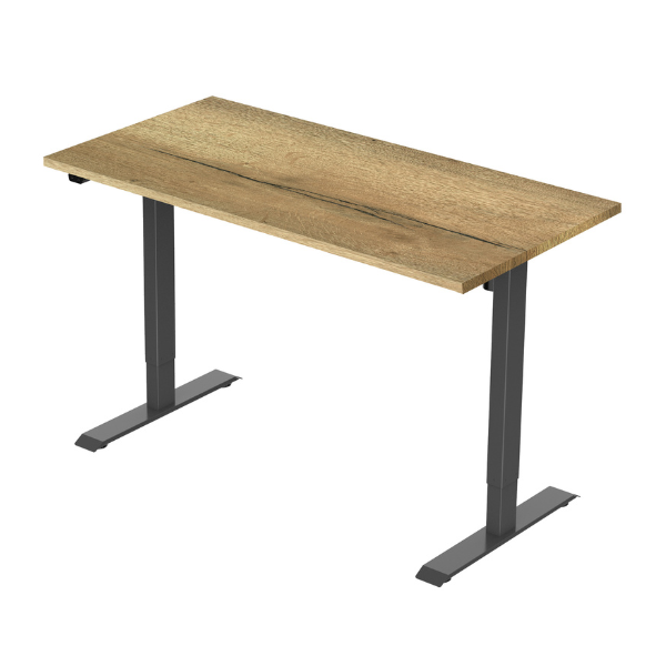 Electrically adjustable sit-stand desk Medio natural oak black