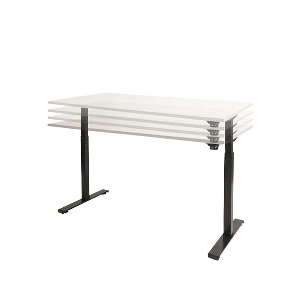 Desk sit-stand electric adjustable Dextro Basic white black-1