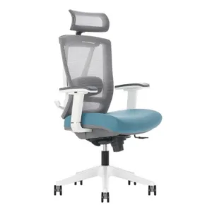 Kangaro bureaustoel luxe net/stof met mesh rugleuning, hoofdsteun en 3D-armleuningen