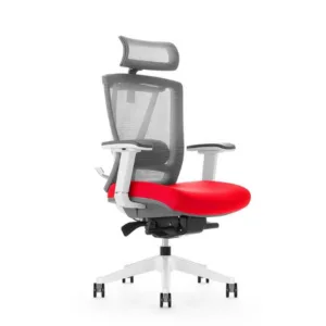 Kangaro bureaustoel luxe net/stof - rood of blauw, met hoofdsteun en 3D-armleuningen ā productfoto 2