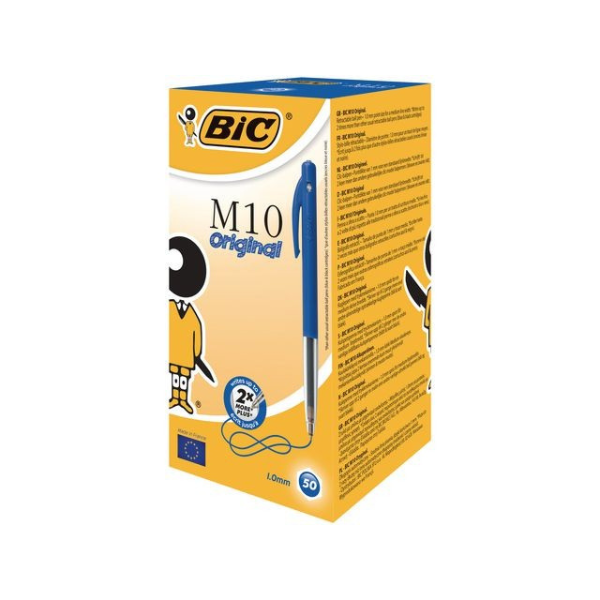 Balpen BiC M10 Clic Medium Punt 1 mm blauw (50 stuks)-1