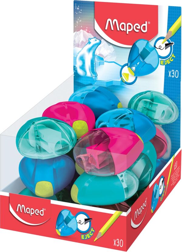 Maped potloodslijper I-Gloo Eject 1-gaats, geassorteerde kleuren