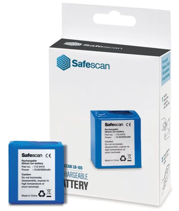 Safescan oplaadbare batterij LB-105, voor valsgelddetector 155-165 - Afbeelding 2