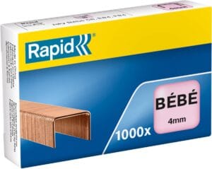 Doos met 1000 verkoperde Rapid Bébé nietjes voor de niettang E84