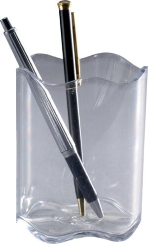 Transparant Durable pennenbakje Trend met gegolfde rand, 8 cm diameter en 10,2 cm hoog