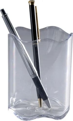 Transparant Durable pennenbakje Trend met gegolfde rand, 8 cm diameter en 10,2 cm hoog