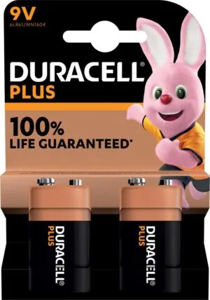 Duracell batterij Plus 100% 9V, blister van 2 stuks — niet-oplaadbare batterijen