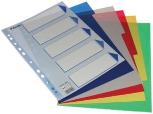 Esselte tabbladen A4 - 5 tabs, 11-gaatsperforatie, PP 115 micron ā productfoto 2