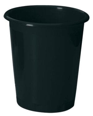 Zwarte ronde Durable papiermand Basic van stevige kunststof, 29 cm diameter