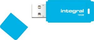 Integral Neon USB 2.0 stick - 16 GB, blauw — productfoto 2