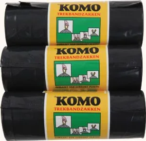 Komo vuilniszakken met trekbandsluiting 60 liter - 43 micron, 1 rol van 15 zakken — productfoto 2