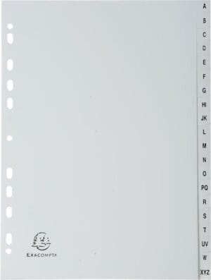 Exacompta tabbladen A4 van A tot Z - 20 tabs, grijs, PP — productfoto 2