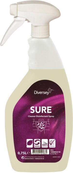 Flacon Diversey Sure desinfecteermiddel van 750 ml