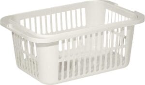 Lichtgrijze Curver Lingo wasmand van PP, 66,5 × 43,5 × 38 cm en 55 liter