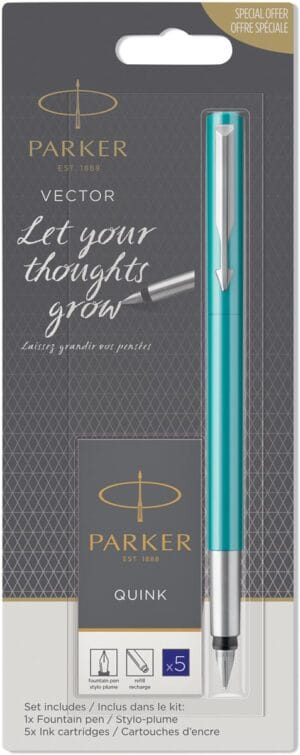 Parker Vector vulpen - blister met vulling, geassorteerde kleuren — productfoto 2