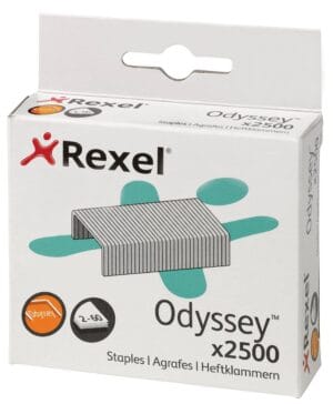 Doos Rexel Odyssey nietjes in zilver met 2.500 stuks