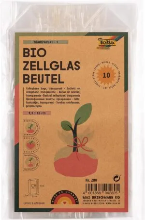 Folia cellofaanzakjes, ft 95 x 160 mm, pak van 10 stuks — verpakkingstoebehoren