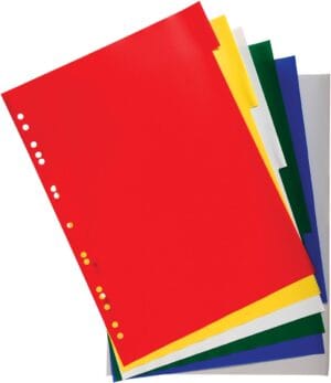 Exacompta tabbladen voor ft A4, uit PP 12/100e, 6 tabs, geassorteerde kleuren — detail 2