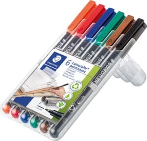 Staedtler Lumocolor 318 OHP-marker - 0,6 mm, etui van 6 stuks in klassieke kleuren — productfoto 2