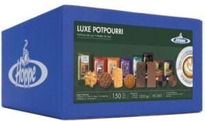 Doos Hoppe Luxe Potpourri met 150 individueel verpakte koekjes in acht soorten