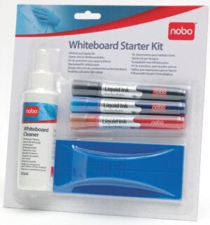 Nobo whiteboard starterkit - 3 markers, wisser, 5 navullingen en 125 ml cleaner — productfoto 2