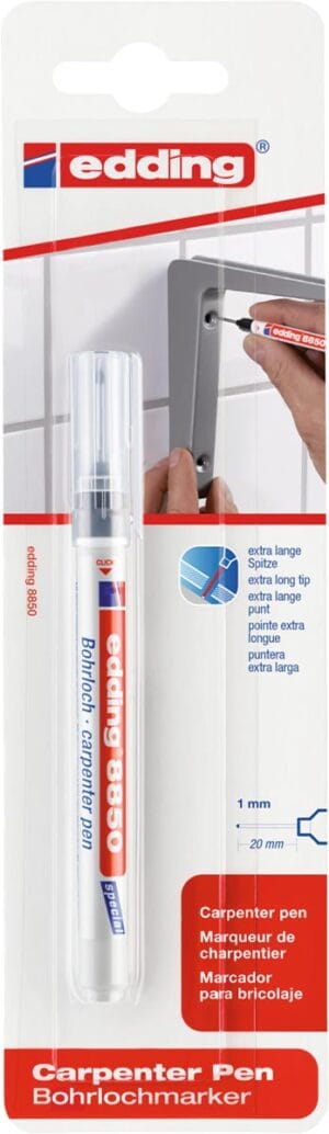 edding E-8850 timmermanspen in zwart met ronde punt van 1 mm
