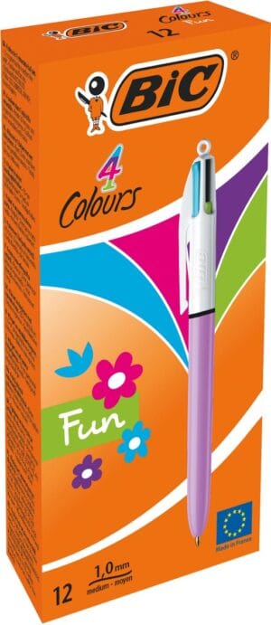 Bic Colours Fun 4-kleurenbalpen medium met pastel inktkleuren - lichaam pastelroze — productfoto 2