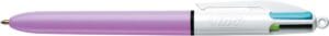 Bic Colours Fun 4-kleurenbalpen met pastelroze lichaam en vier inktkleuren