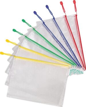 Tarifold Technic opbergtassen met rits A4 in geassorteerde kleuren, pak van 8 stuks
