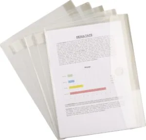 Tarifold collection transparante documentenmap A4 met velcro-sluiting, pak van 5 stuks