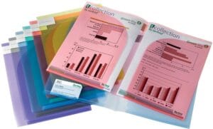 Tarifold collection presentatiemap A4/A3 in roze met uitsnijding voor visitekaartje