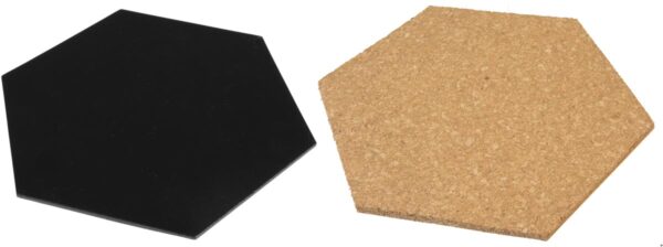 Securit Hexagon set van drie kurkborden, vier krijtborden en accessoires - Afbeelding 2