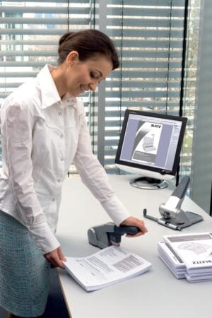 Leitz blokhechter Heavy Duty 5552 - grijs, voor nietjes 25/10 ā productfoto 2