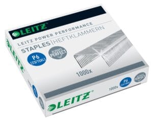 Doos Leitz nietjes 23/15 met 1000 stuks in zilver