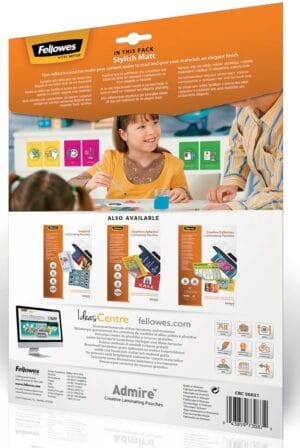 Fellowes Admire Stylish Matt Enhance80 lamineerhoes A4 - 160 micron (2 × 80 micron), pak van 25 stuks — productfoto 2