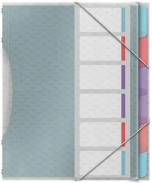 Esselte Colour'Breeze sorteermap A4 in assorti kleuren met zes tabs en elastieksluiting