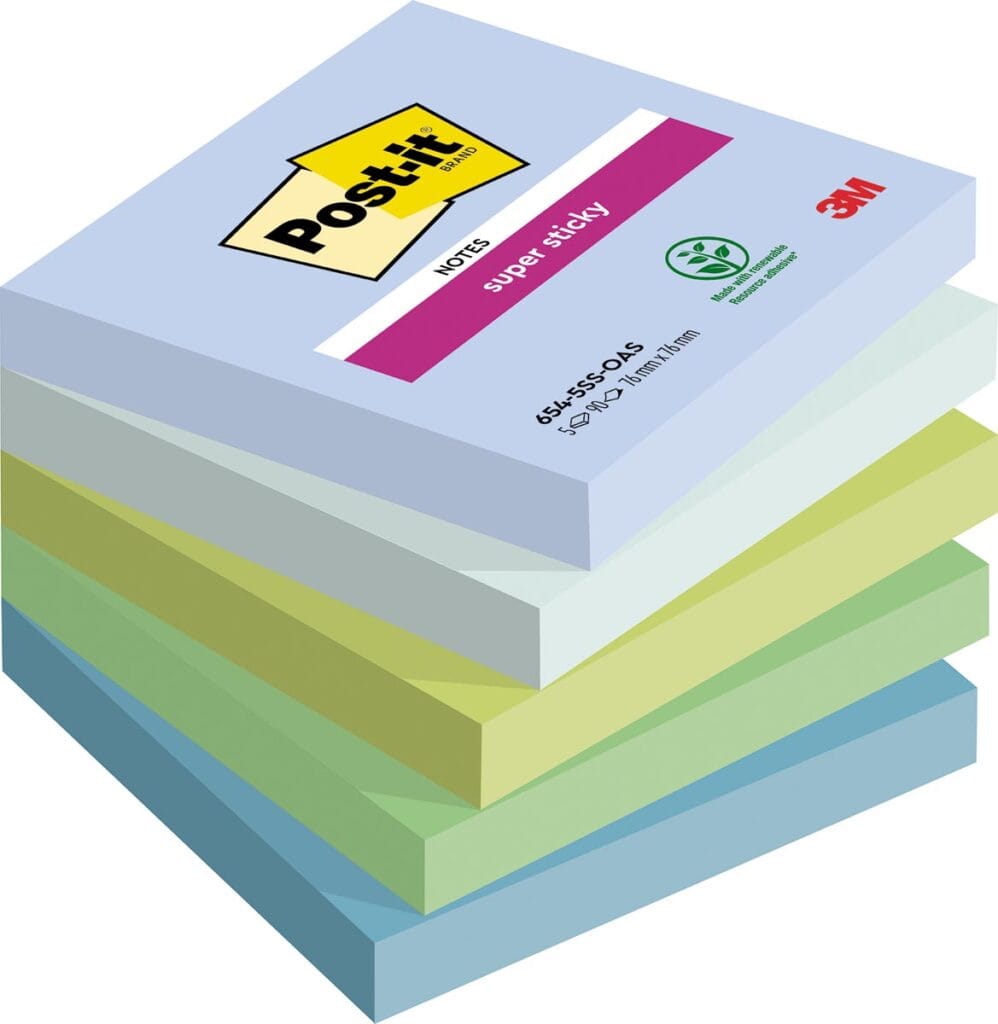 Post-it Super Sticky Notes Promotion, Gelb, 127 mm x 76 mm, 6 Blöcke à