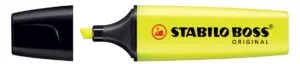 Gele STABILO BOSS ORIGINAL markeerstift met schuine punt