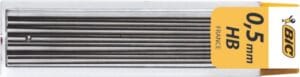 Etui met 12 Bic Criterium potloodstiften van 0,5 mm, hardheid HB