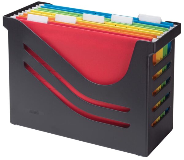 Re-solution hangmappenbox met 5 hangmappen, zwart
