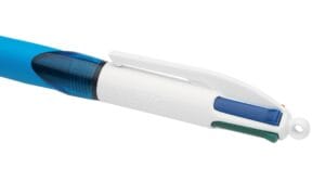Bic 4 Colours Grip 4-kleurenbalpen medium - klassieke inktkleuren, lichaam blauw — productfoto 2