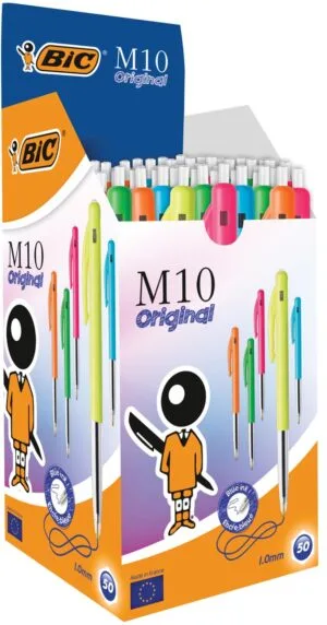 Bic M10 Clic Pastel balpen blauw - 0,4 mm, doos van 50 stuks — productfoto 2