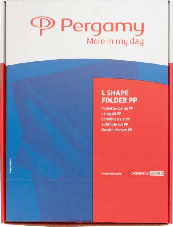 Pergamy L-map, ft A4, PP van 90 micron, doos van 100 stuks, geassorteerde kleuren - Afbeelding 2