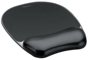 Fellowes Crystals muismat met polssteun in zwart, gevuld met transparante gel