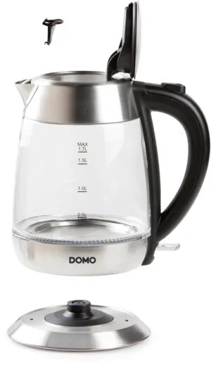 Domo waterkoker uit glas, inox design, 1,7 liter, 2200 W