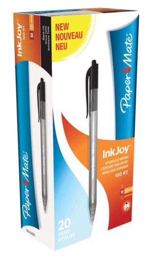 Paper Mate InkJoy 100 RT balpen zwart - 1 mm, medium punt — productfoto 2